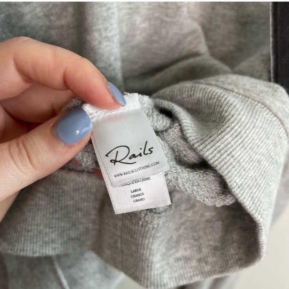 Rails Ryan Pullover Heather Gray Lace-Up Sweater - Picture 5 of 7